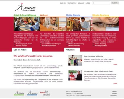 Neue Homepage von Arcus