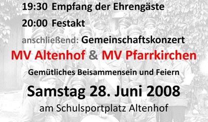 Programm für 90 Jahre Musik Altenhof